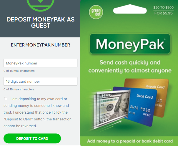 How to use MoneyPak without an account